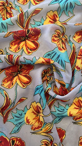 Lilac metallic floral burnout chiffon