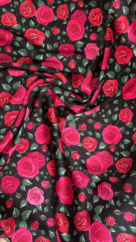 Red roses Italian  silk