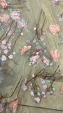 Plant embroided 3D tulle