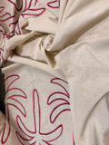 Palm embroided Linen