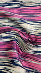 Multicolored abstract striped brocade