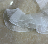 5 inch Pleated organza applique