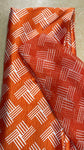 Orange lines Ankara silk and chiffon set