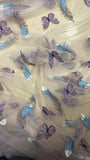 3D butterfly embroided feather tulle