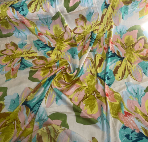 Floral crinkle silk