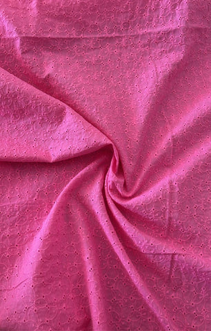 Pink floral embroidered cotton lace