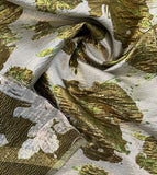 Abstract hibiscus metallic brocade