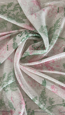 Rose sequin floral lace