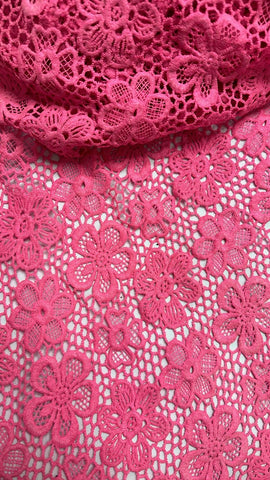 Pink floral crochet  lace