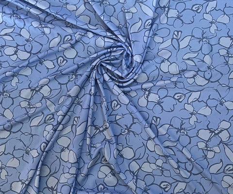 Blue floral rayon