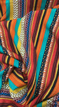 Multicolored striped tribal rayon