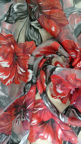 Big floral hibiscus organza