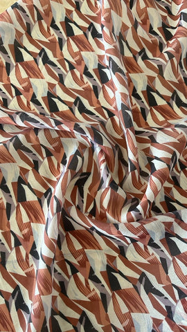 Brown tribal  cotton chiffon