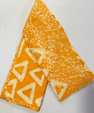 Yellow 2 design triangle splash African print cotton