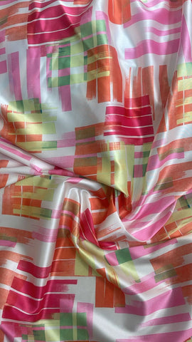 Abstract square striped silk