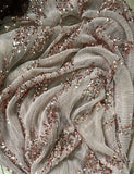 Sequin pleated mesh