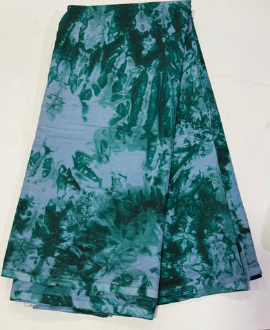 Green and grey tie and dye African print cotton