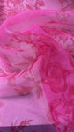 Pink floral hibiscus organza