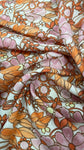 Pink and orange floral cotton chiffon