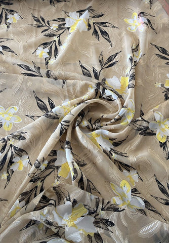 Nude floral burnout chiffon
