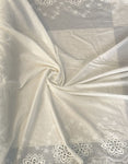 Off white floral border cotton lace