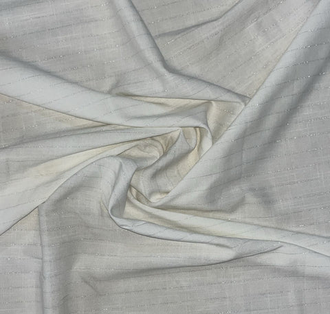 Silver Metallic stripped linen