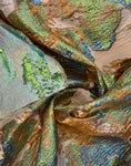 Burnt orange abstract metallic brocade