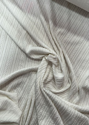 Off white textured striped jersey