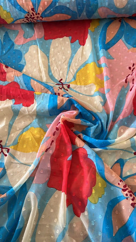 Big floral dobby chiffon
