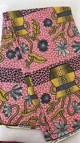 Pink flower pot  African wax print