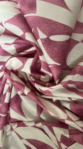 Abstract blush ans cream striped cotton
