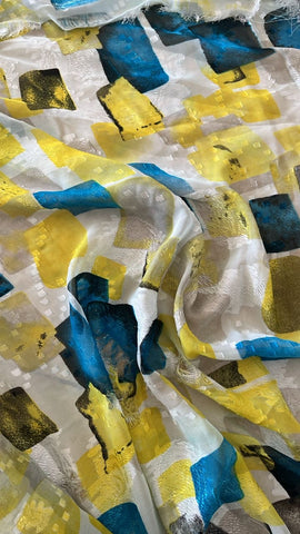 Yellow box dobby chiffon