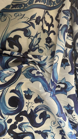 Blue D&G Inspired silky organza