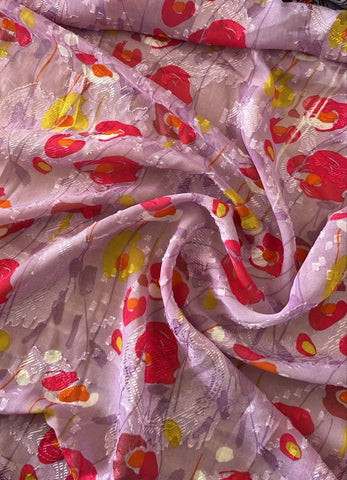 Lilac floral burnout chiffon
