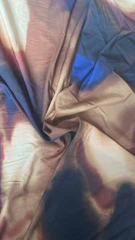 Brown abstract  cotton satin