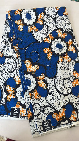 Blue floral  African wax print