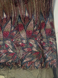 Heavily beaded lace