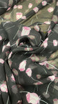 Black and pink floral chiffon