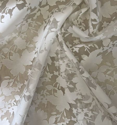 Off White floral burnout organza