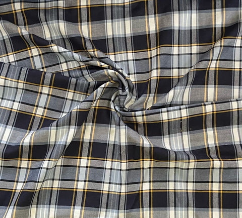 Yellow black amd white  windowpane suiting