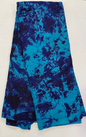 Blue tie and dye African print cotton