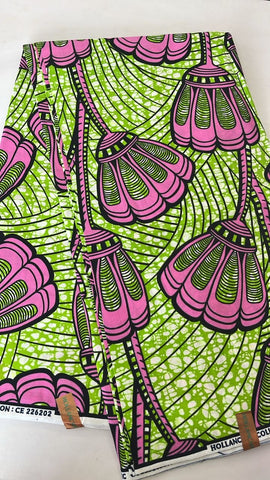 Pink fan plant  African wax print