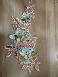 Multicoloured sequin beaded floral applique
