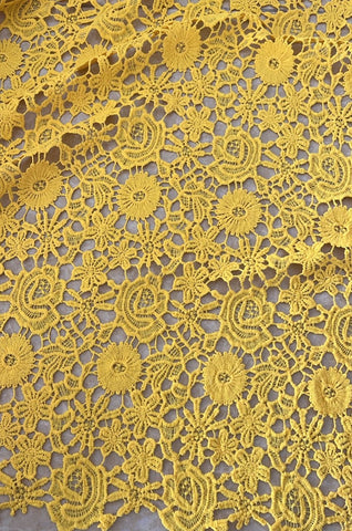 Yellow floral crochet lace