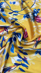 Yellow and blue floral Italian silk