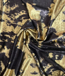 Abstract gold metallic velvet satin