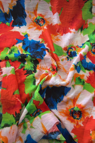 Abstract floral cotton chiffon
