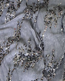 Sequin pleated mesh