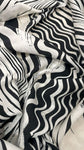 Black and white swirly cotton chiffon