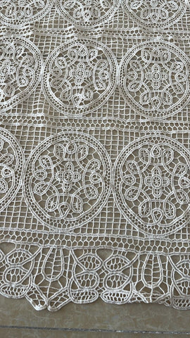 Light nude abstarct circle crochet lace
